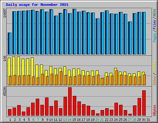 Daily usage for November 2021