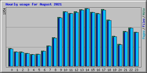 Hourly usage for August 2021