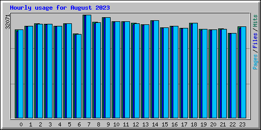 Hourly usage for August 2023